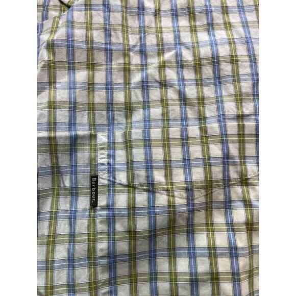 Barbour Shirt‎ Mens Medium Blue Country Tattersall Check Button Up Short Sleeve - Picture 3 of 7